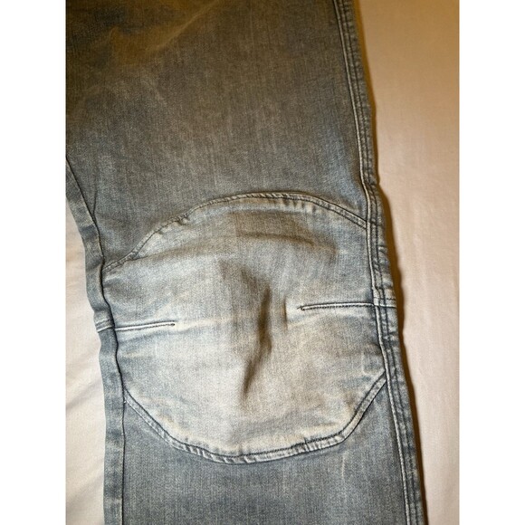 G Star Raw Jeans Men 36x34 Gray 3D Zip Knee Super Slim Moto Biker Faded 5620 - Picture 8 of 16